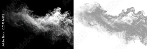 Panel kuchenny z motywem Realistic white fog with soft smoke cloud isolated PNG