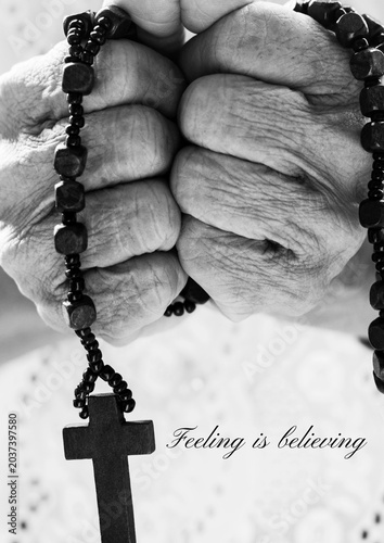 Fotografie Feeling is believing poster template