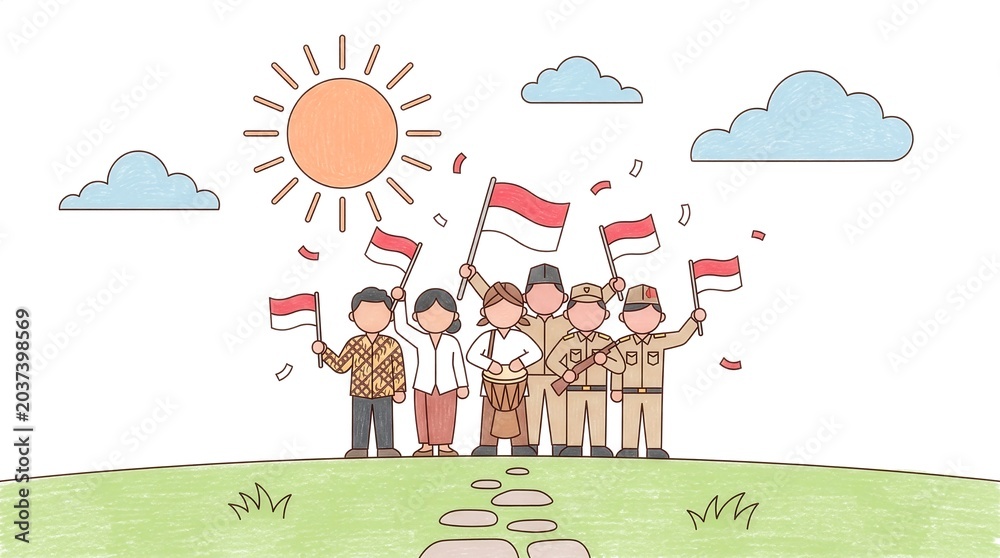 Obraz premium Elegant Red and White Independence Celebration Concept