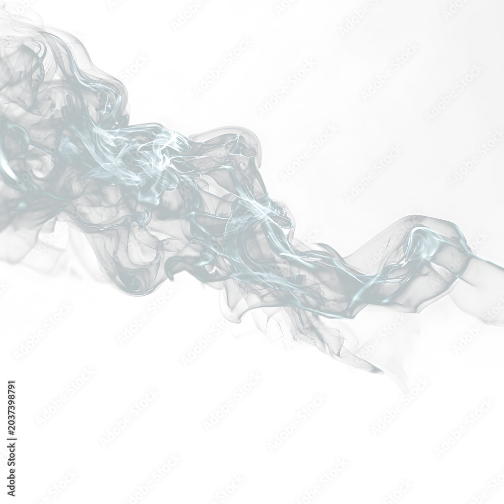 Obraz premium Light blue fog plume with realistic smoke effect transparent PNG