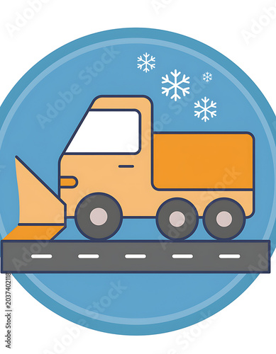 Snowplow Truck Winter Road Vehicle.