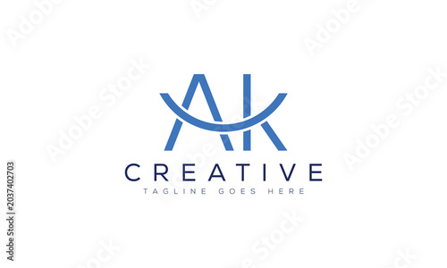 Elegant ak monogram logo design with smile arc monogram friendly business