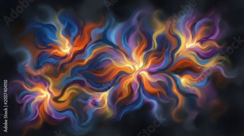 Abstract Floral Swirls - A Vibrant Composition of Colors and Forms.