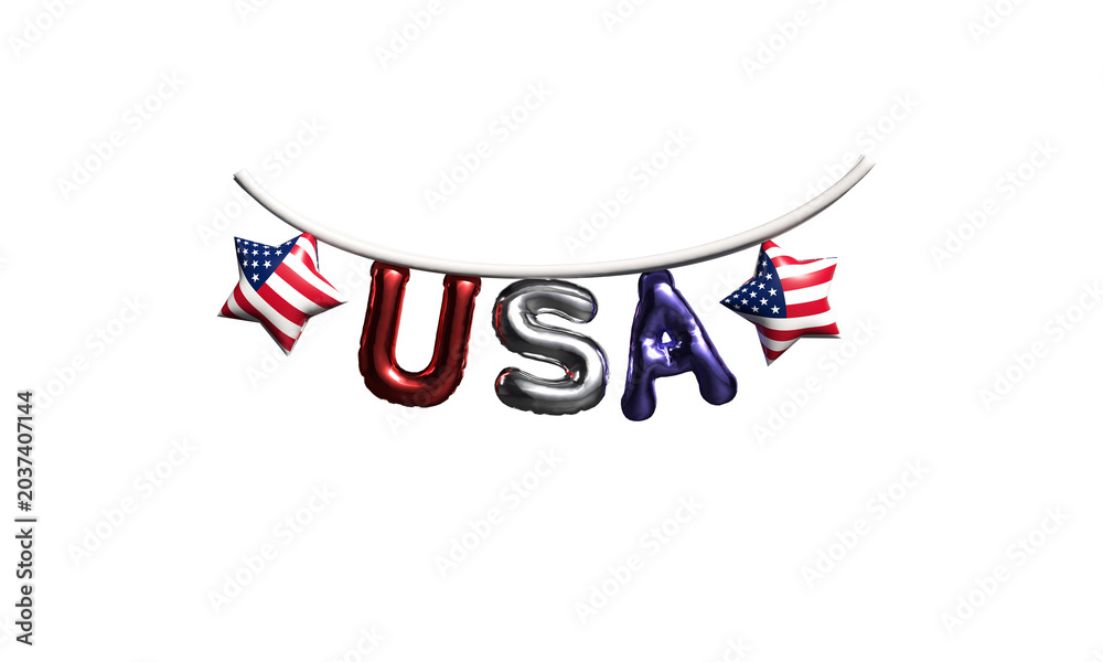 Obraz premium 4th july month us usa united state america american star usa balloon object icon happy independence day fourth july month party freedom liberty memorial event freedom anniversary holiday 4th july usa