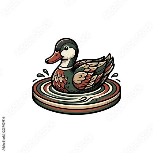 Obraz na płótnie Duck pond logo illustration