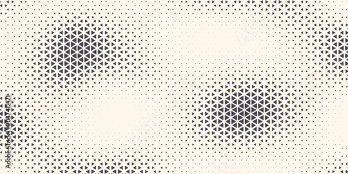 Obraz na plátně Triangular Particles Halftone Vector Geometric Technology Oscillation Wave Isolated Abstract Background