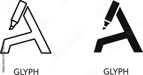 Tableau sur toile Letter a logo concepts pen nib integration for creative branding