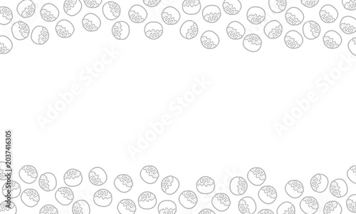 Doodle Takoyaki Pattern. with Japanese Octopus. Snack Cartoon Vector Style