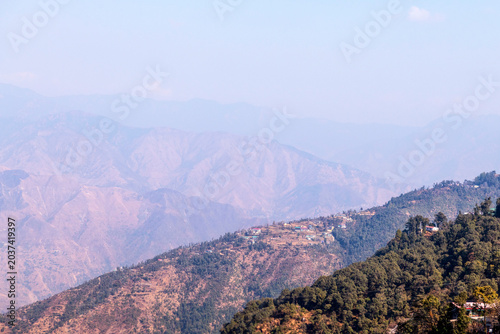 Mountain Village on hill area at Uttarakhand in India