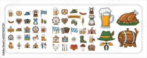 Canvastavla Oktoberfest web icon Elements Collection