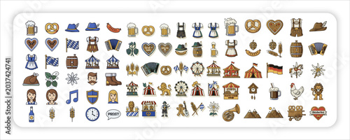 Tableau sur toile Oktoberfest web icon Elements Collection