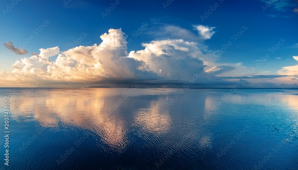 Fototapeta premium Clouds Reflected Onto Open Water