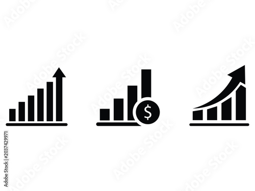 Set of business growth icons