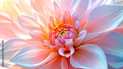 Close-up of a Beautiful Pink and White Flower with Soft Pastel Colors.