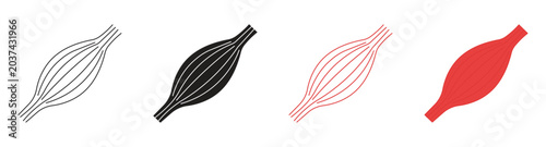 Muscle fiber icon set. Medical anatomy linear symbol. Vector illustration isolated on white background.