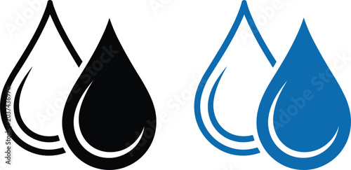 Flat droplet logo shapes