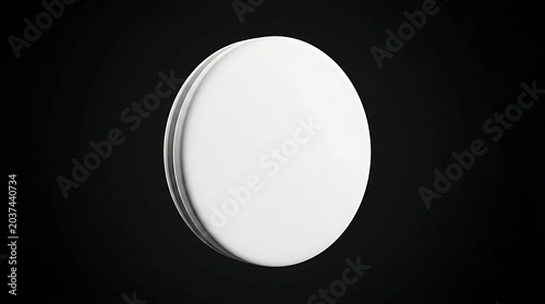 Isolated empty round fridge magnet mockup circular blank badge for promotional branding corporate identity display