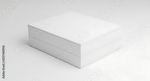 Isolated empty square white cardboard box mockup for product packaging design presentation template simple clean layout