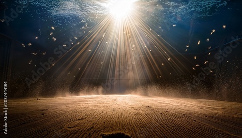 A Sunbeam Illuminates Dust Motes Dancing In A Sacred Space Suggesting A Spiritual Awakening Through Inner Vision Mindfulness Insight Belief