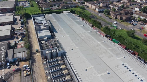 Data Centre Industrial Complex Aerial View Sunny Day
