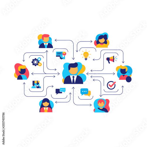 Business leader managing team workflow with various project tasks.