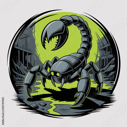 Foto Scorpion in aggressive stance ready to attack.