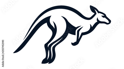 Photos Leaping Kangaroo Stylized Animal Icon for Branding and Design