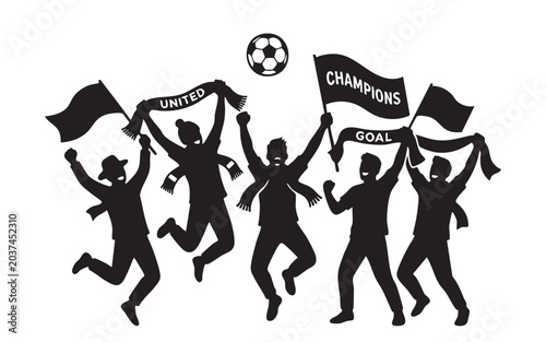 World cup football silhouette vector