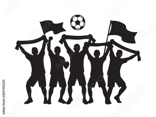 World cup football silhouette vector
