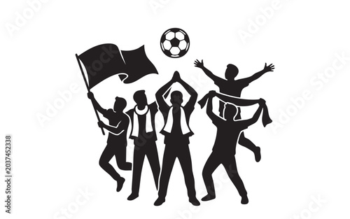 World cup football silhouette vector