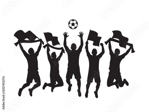 World cup football silhouette vector