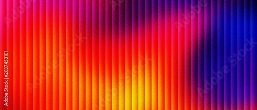 Vibrant neon vertical lines background, colorful abstract light stripes with glowing orange and blue gradients, modern digital texture with rhythmic linear patterns for creative web banners.