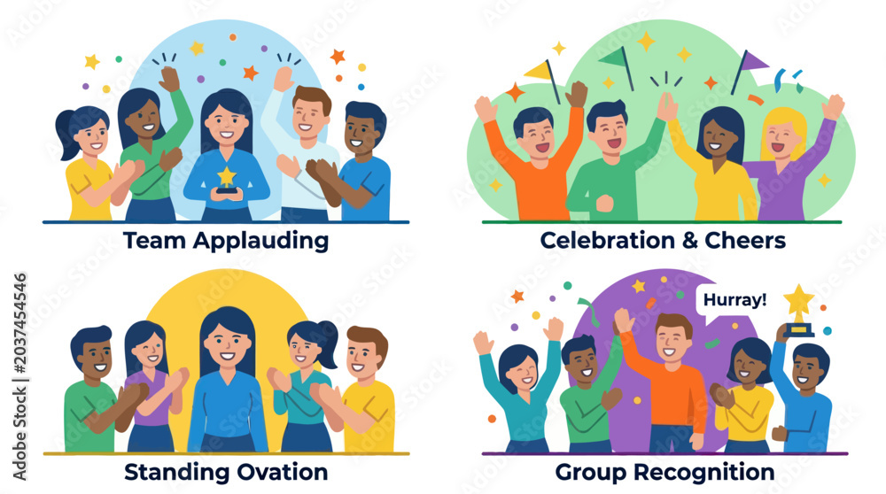 Αυτοκόλλητο Professional group giving standing ovations and recognition to colleagues