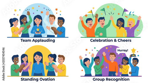 Canvas-taulu Professional group giving standing ovations and recognition to colleagues