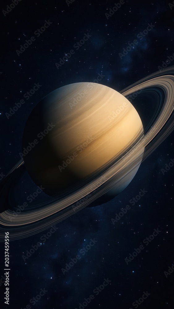 Obraz premium Saturn's rings in cosmic space.