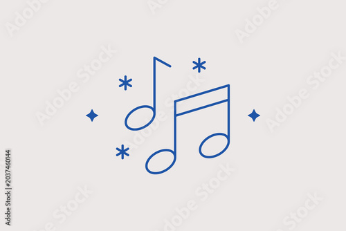 Bild auf Leinwand Music notes line icon for melodic song composition