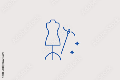 Εκτύπωση καμβά Sewing mannequin line icon for handmade fashion tailoring