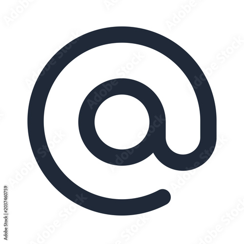 Mention at sign line icon, communication social tag outline symbol