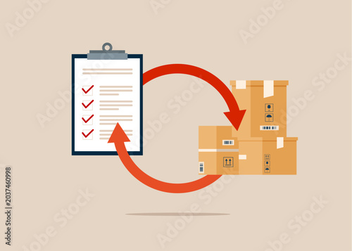 Tableau sur toile Inventory control and warehouse products remain check