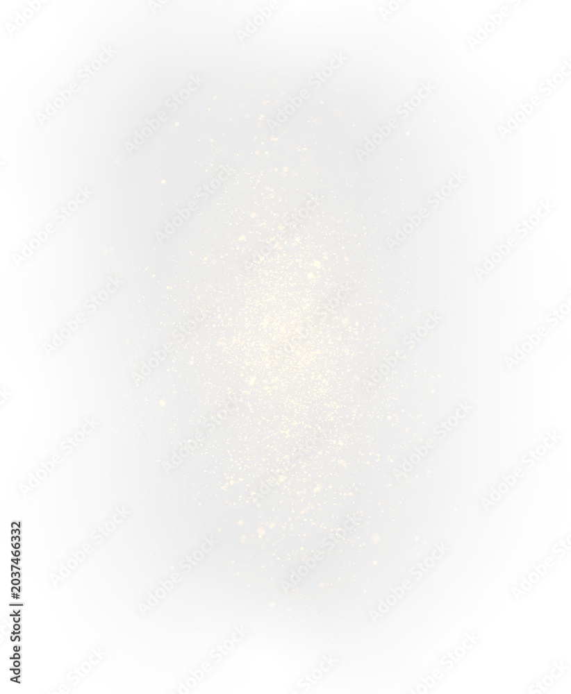 Fototapeta premium Golden Glitter Dust Explosion Overlay on Transparent Background PNG