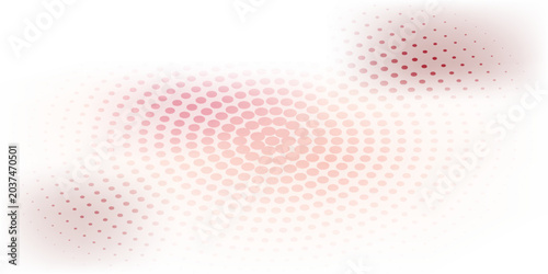 Red world map: abstract radial dotted pattern, geometric circles composition, vector illustration isolated