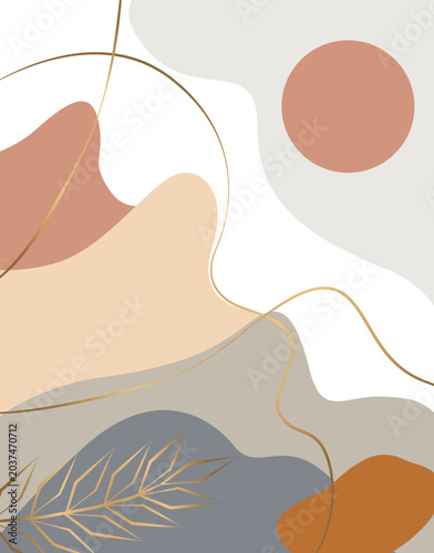 Abstract bohemian geometric landscape poster