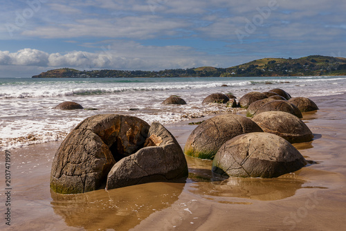 Fotografie Moeraki Boulders, Hampden, New Zealand