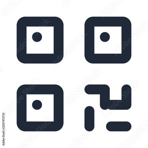 Billede på lærred QR code line icon, scan digital technology outline symbol