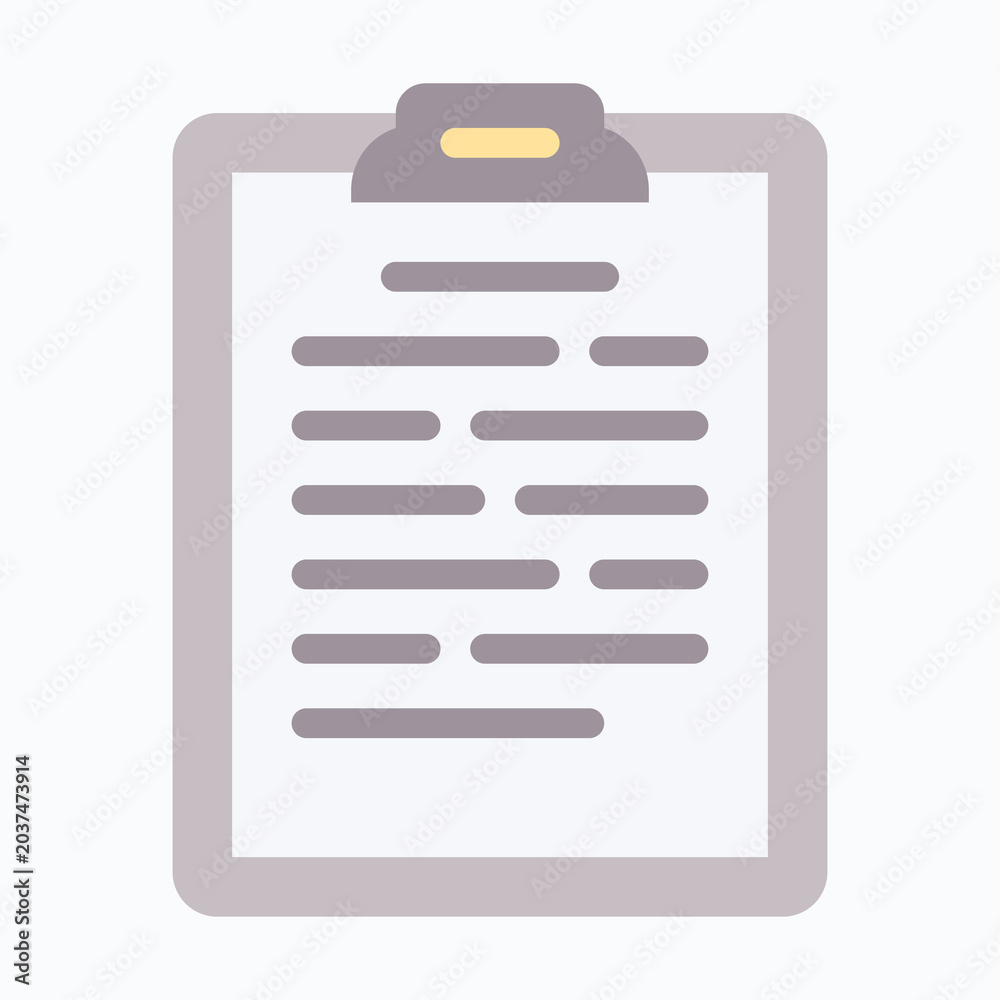 Fototapeta premium Clipboard Checklist Vector Icon, 