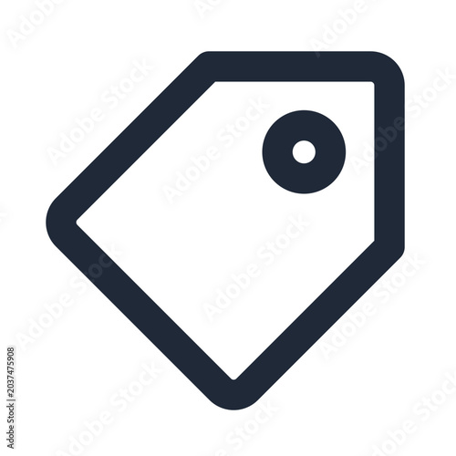 Tablou pe pânză Tag line icon, UI app interface label outline symbol