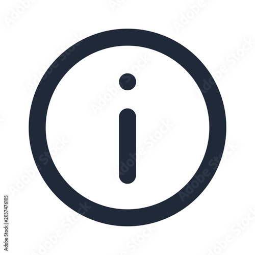 Info circle line icon, UI app interface help outline symbol
