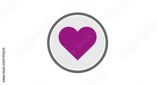 Purple Heart Icon Symbol Love.