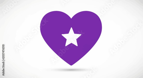 Purple heart with white star symbol.