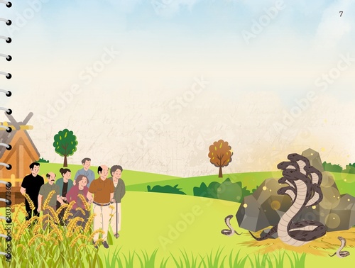 Photos Folktales : The villagers and the serpent king - storybook - book backgrounds-7